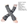 thumbnail image 7 of Mosey 1 Pair Thumbhole Design Long Halloween Fingerless Gloves Casual Ripped Holes Decor Adult Cosplay Gloves Punk Style Arm Sleeves, 7 of 7