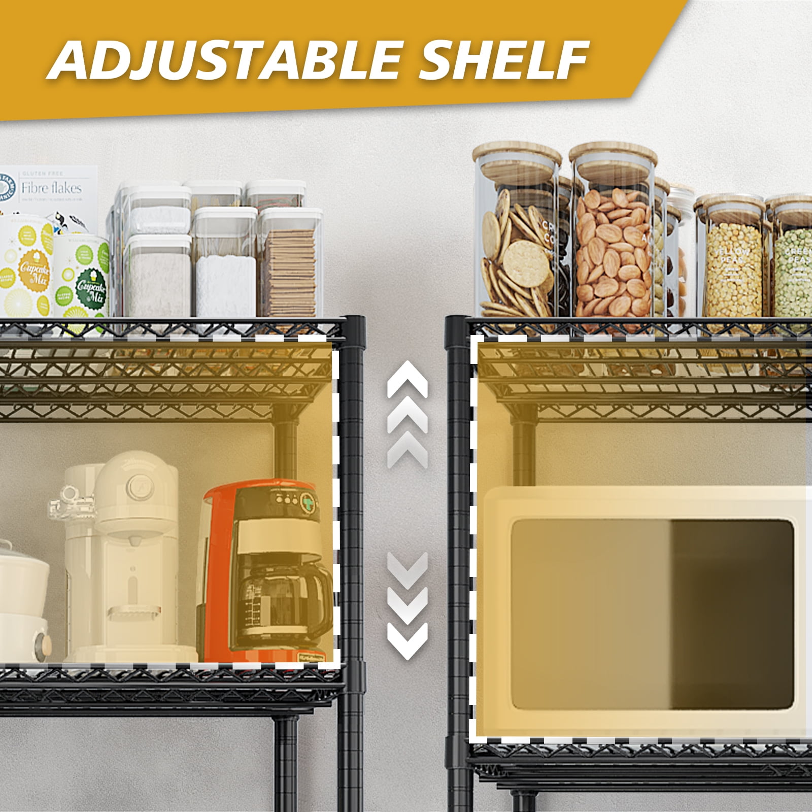 Ktaxon 4 Tier Wire Shelving with Wheels, 46