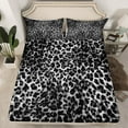 thumbnail image 2 of Erosebridal Cheetah Leopard Print Bed Sheets Set Twin Size, Geometric Bedding Twin Size, Black White Sheet Set Twin, Breathable Room Decoration, 3pcs, 2 of 7