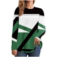 thumbnail image 1 of FAIWAD Women's Long Sleeve Tunic Tops Round Neck Color Block Plus Size Comfy Pullover Tops, 1 of 5