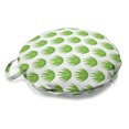 thumbnail image 1 of Agave Round Floor Cushion with Handle, Digital Illustration of Cactus Exotic Plant Motifs Print on Plain Backdrop, Pillow for Living Room & Dorms, 18" Round, White and Lime Green, by Ambesonne, 1 of 4