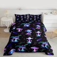 thumbnail image 2 of Manfei Neon Mushroom Queen Comforter Set 3 Pieces, Gradient Plant Bedding Sets, Botanical Theme Bedding Comforter Set, Lightweight Room Decor, 2 of 8