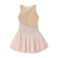 thumbnail image 4 of Sinleey Robe de Patinage Artistique pour Filles, Sans Manches, avec Strass Scintillants, Robe de Danse Ballet, Rose 10, 4 of 7