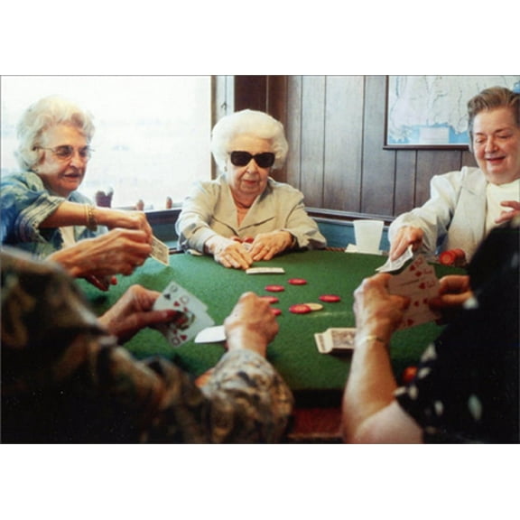 Avanti Press Elderly Women Playing Poker America Collection Funny : Humorous Birthday Card for Her : Woman