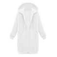 thumbnail image 6 of Gytharion Womens Long Full-Zip Jackets Fashion Casual Solid Long Sleeve Drawstring Hooded Coat Lightweight Loose Fall Cardigan Jackets with Pockets, 6 of 9