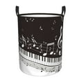 thumbnail image 1 of Disketp Touches de Piano avec Notes de Musique pour Panier à Linge Rond Simple Couche avec Poignée pour Chambre, Salle de Bain, Dortoir Universitaire-Petit, 1 of 6