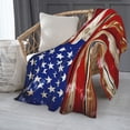 thumbnail image 2 of PHELIKA American Flag Painted On Wood 02 All Season Soft Throw Blanket Lightweight Flannel Fleece Blankets 60"x50", 2 of 8