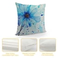 thumbnail image 4 of WERPE  Decorative Throw Pillow Cover Blue Botanical Watercolor Dandelion Flower Abstract Paint Colorful Close Colored Cracks Depicting Cozy Square Pillowcase for Couch Bed, 4 of 5