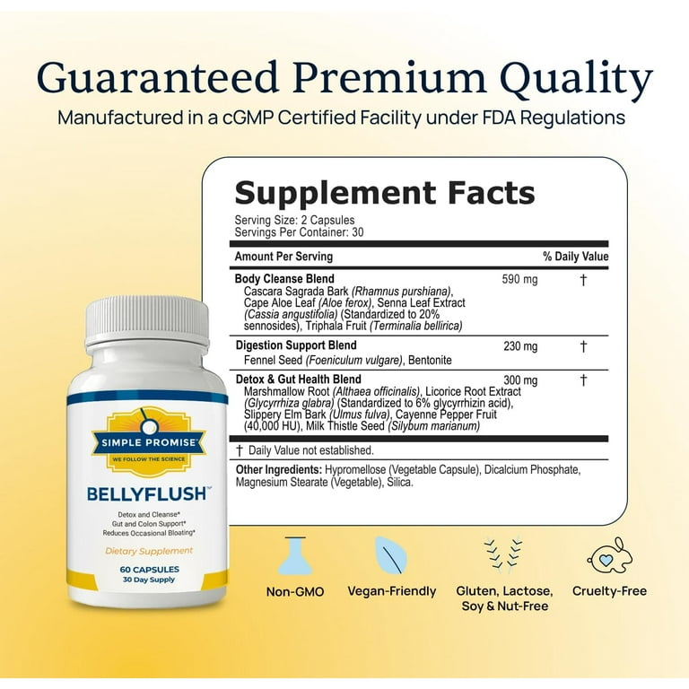 Simple Promise BellyFlush - Digestive Support Supplement with Milk