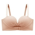 thumbnail image 3 of Fsqjgq Strapless Bras for Women Plus Size Front Closure Adjustable Non Slip Push Up Bras Lightly Lined Convertible Wireless Bras Bralettes Beige 38, 3 of 5