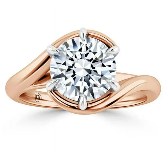 OM-RE Solitaire Rose Diamond Engagement Ring, 2 ct, 14k Gold