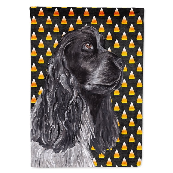 Cocker Spaniel Halloween Candy Corn Flag Canvas House Size