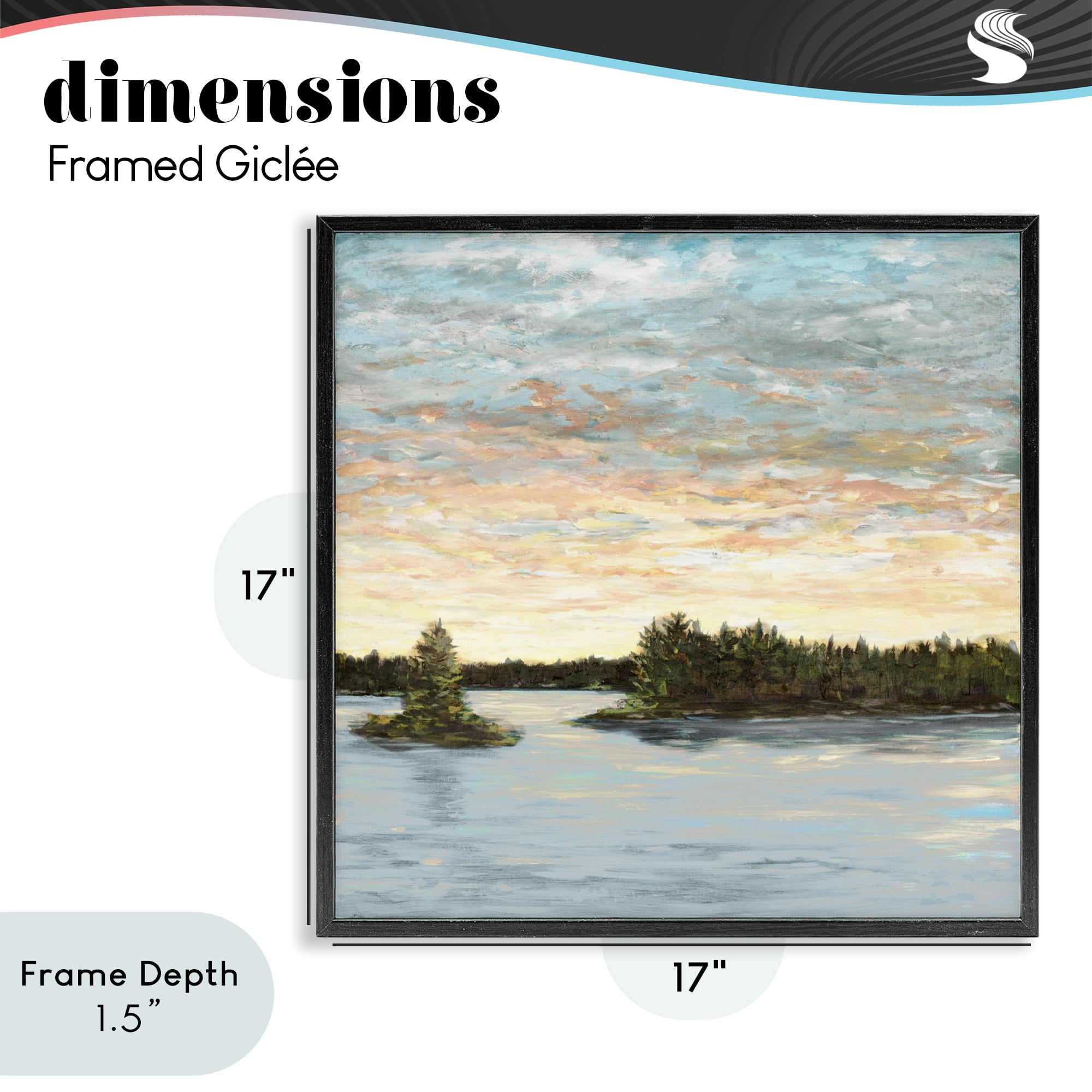 Stupell Industries Lake Shore at Sundown Black Framed Giclee Art, design by Julie DeRice