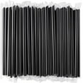 thumbnail image 6 of Jumbo Drinking Straws, Individually Wrapped Babo Straws,100 Pack 9.5 inch Long Extra Wide Smoothie 0.45" Black Disposable Boba Bubble Tea Straw,Milkshakes Slushies Straws, 6 of 8