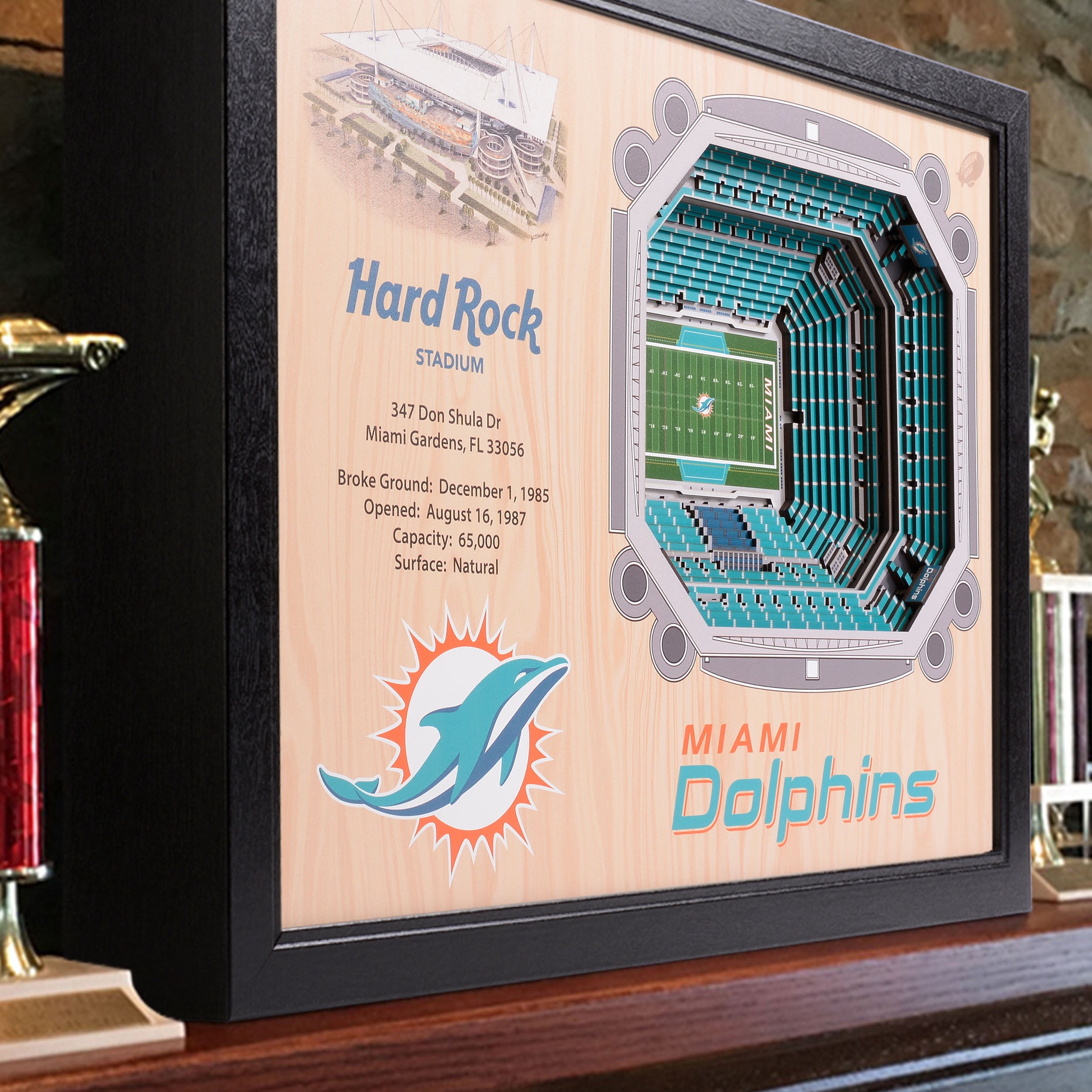 YouTheFan NFL Miami Dolphins 25-layer Stadiumview Wall Art
