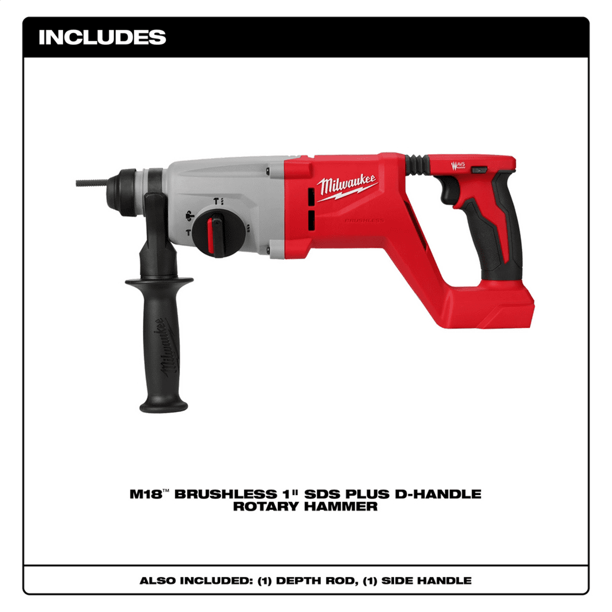 Milwaukee Tool M18 Brushless 1 SDS Plus D-Handle Rotary Hammer