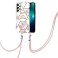 thumbnail image 2 of Pour Samsung Galaxy A73 5G Étui de Téléphone Motif Fleur en Marbre TPU avec Lanière, 2 of 4