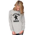 thumbnail image 3 of Funny Christmas Get Baked Gingerbread Plus Size Long Sleeve Graphic Tee Shirt Brisco Brands 2X, 3 of 5