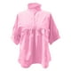 thumbnail image 4 of Blusa de cuello alto lisa para mujer - Top plisado con mangas cortas abullonadas, poliéster, tallas S-XL, 4 of 5