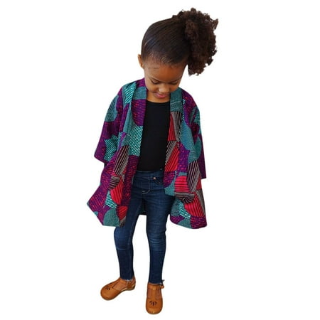 

ZHUASHUM Toddler Baby Girls African Print Kimono Jacket Cardigan Clothes