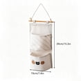 thumbnail image 3 of SLYNSHome 2-Pocket Fabric Organizer Bag,Hanging Foldable Bag Beige Wall Mount Storage Pouch For Bedroom, Bathroom, Kitchen Door Small Sundry Storage, 3 of 7