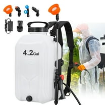 SideKing 4 Gallon Battery Powered Backpack Sprayer, 0-100 PSI Electric Backpack Sprayer with 12V Rechargeable Battery, Adjustable Pressure Pump, Telescopic Wand & 4 Nozzles for Lawn, Garden