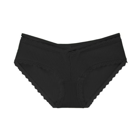

KaLI_store Womens Lingeries Womens Underwear Cotton Panties for Women Underpants Briefs Hipster Lace Bikini Black M