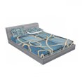 thumbnail image 3 of Nautical Bedding Set with Sheet & Covers, Various Patches of Denim in Sea with Sailor Knot Rope on Foreground Image Art Print, Printed Bedroom Decor 2 Shams, 4 Sizes, Blue, by Ambesonne, 3 of 3
