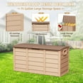 thumbnail image 6 of 75 Gallon Outdoor Deck Storage Box - Heavy Duty Resin Container with Lockable Lid & Handles for Patio, Garden, Yard - Weatherproof (Brown), 6 of 7