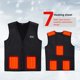 thumbnail image 3 of Chaqueta Cálida Con Calefacción Chaleco 7 Áreas Ajustable en 3 Niveles Lavable para Invierno, 3 of 9
