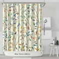 thumbnail image 3 of Boho Floral Shower Curtain, Fall Colorful Botanical Flower Leaves Bohemian Yellow Fabric Shower Curtain Set with 12 Hooks, Bathroom Bathtub Accessories Decor Cloth Curtain 72x72 Inches, 3 of 6