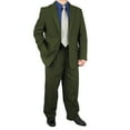 thumbnail image 2 of Stylish 2pc. Men's Regular Fit Dress Suit with 1 Free Pair of Socks - Olive 58L, 2 of 6