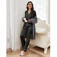 thumbnail image 4 of Ekouaer Women's Classic Button Down Long Satin Silk Pajama Set, 4 of 6