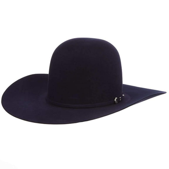 Rodeo King Mens RK464 RK 10X 4 1/2` Brim Self Band Open Crown Felt Cowboy Hat 73/8 Sapphire