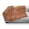 thumbnail image 2 of Waves Soft Flannel Fleece Throw Blanket, Sun and Clouds with Surreal Splashes Spiraling Motifs, Cozy Plush for Indoor and Outdoor Use, 60" x 80", Apricot Burnt Sienna, by Ambesonne, 2 of 5