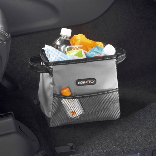 High Road StableMate Compact Leakproof Car Floor Trash Can, Gray