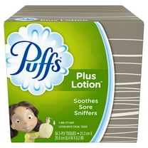 Puffs Plus Lotion Facial Tissues, 1 Cube Box, 56 Tissues Per Cube