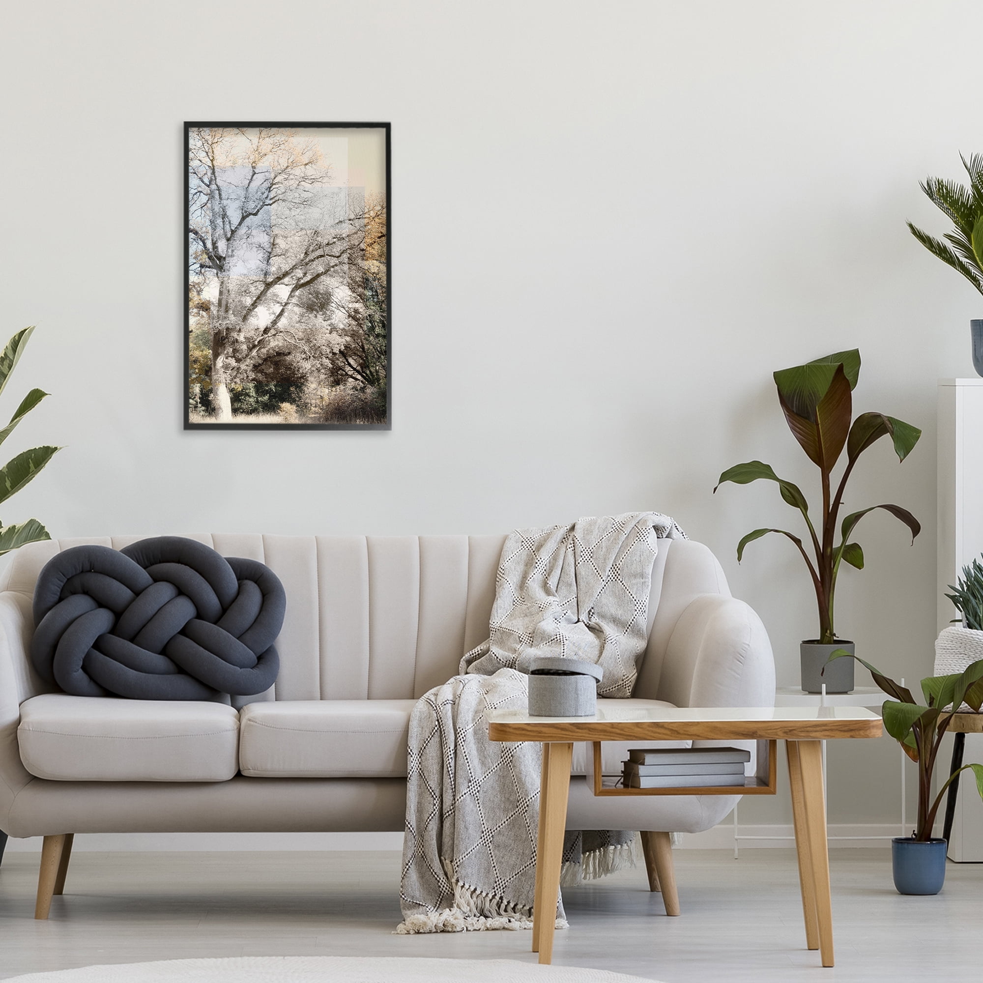 Stupell Industries Tree Collage Layers Black Framed Giclee Art, design by Gemma Bardot