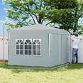 thumbnail image 3 of Outsunny 10' x 10' Pop-Up Canopy Tent, Sidewalls, Carry Bag Included, Grey, 3 of 10
