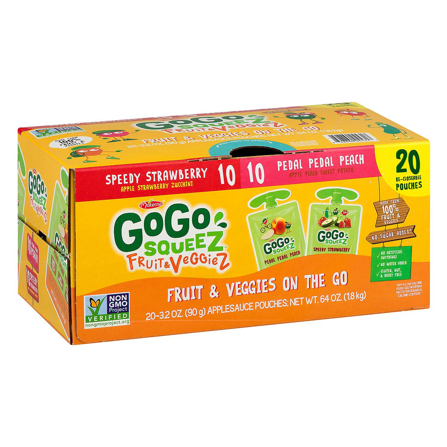 Gogo Squeez Applesauce, Fruit & Veggies; Pouches, Box