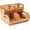 Natural Wood, variant on HOMESTEAD Stackable Solid Wood Storage Bins for Kitchen Pantry & Countertop, Ventilated Potato and Onion Basket Organizer with Handles, Wooden Produce Storage Containers, 3-Pack, Chestnut