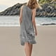 thumbnail image 3 of WILLBEST Vestidos De Verano Vestido De Lino Para Mujer Vestido De Playa Informal Hasta La Rodilla Vestido Sin Mangas Vestido Casual Estampado De Verano Con Bolsillos, 3 of 3