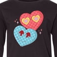 thumbnail image 4 of Inktastic Groovy Valentine Vibes Valentines Day Long Sleeve Youth T-Shirt, 4 of 5