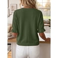 thumbnail image 4 of Anygrew Women's Lightweight Knit Cardigan - Tie Front Ruffle Short Sleeve Open Front Summer Cover Up Sweater Top, 4 of 6