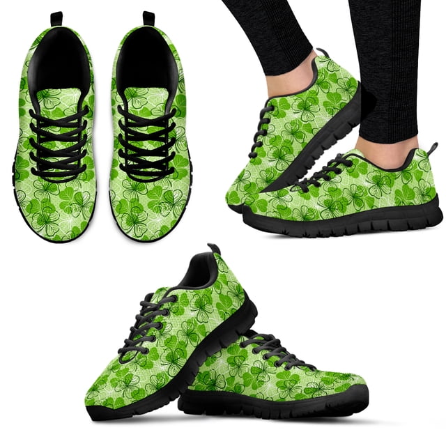 Zapatos de verano transpirables con trébol verde de moda para el Día de San Patricio, zapatillas blancas de suela suave, cómodas e informales.