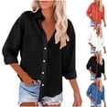 thumbnail image 1 of Otoño Sudadera con capucha,Camisa holgada de manga larga con cuello en V para mujer, estilo túnica informal con bolsillo, de mezcla de lino suave, ideal para la oficina y el día a día, sopatenor, 1 of 8