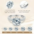 thumbnail image 3 of Aurora&Fiori 3CT Moissanite Engagement Rings for Women,D color VVS1 Round Promise Wedding Ring 18K White Gold Plated S925 Sterling Silver, 3 of 10