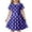 Blue, variant on Gunia Girls Summer Dress Fashion Polka Dot Print Slim Short Sleeved For Toddler Kids Youth Teen Blue Dress For Girls 4-13 Years