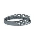 thumbnail image 2 of Black Tone, Simulated Cubic Zirconia Size-9 Half Eternity Infinity Twisted Shank Wedding Ring Band 925 Sterling Silver, 2 of 7
