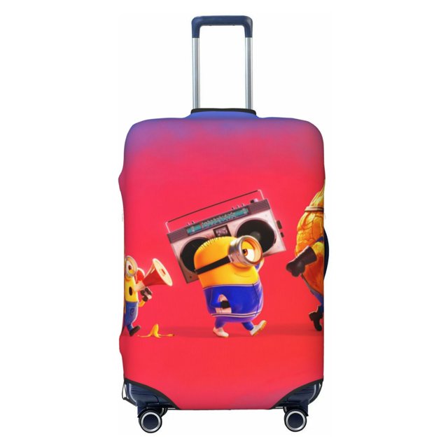 Cute Anime Cartoon Minions Travel Suitcase Protective Cover Trunk Case Washable Elastic Luggage Cover Fits Small Suitcase Protector Baggage With Concealed Zipper Gifts